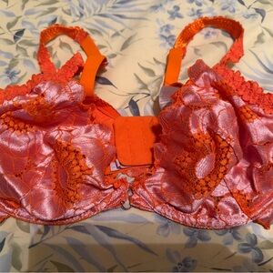 Savage X Fenty Vibrant Pink and Orange Lace Bra